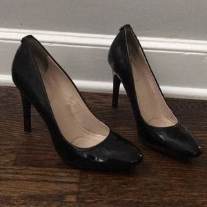 Calvin Klein black patent heels 4 inch heel
